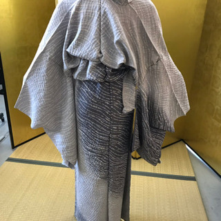 絞りの訪問着 グレー地 着物 未仕立て 新品の画像