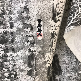 山岡古都 古都染人 水墨画訪問着 「日本風景 白樺」新品 未仕立ての画像
