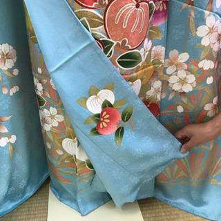水色地 橘文様 振袖 未仕立て 新品の画像