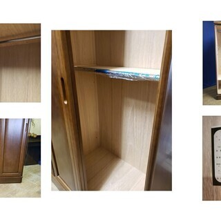 【Ｉ28 3枚扉 クローゼット 引き戸タイプ 姿見付き】の画像