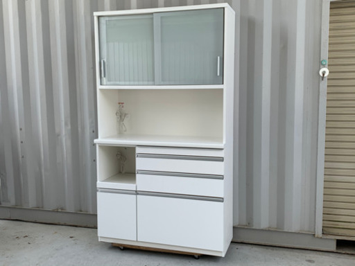 12/4値下げしました！ 松田家具 2面レンジボード 食器棚 ホワイト