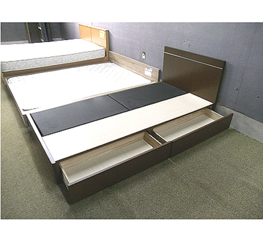札幌【コージーフレックス シングルベッド 引出し×2個付き】ダークブラウン こげ茶色系 COSIFLEX シングルベット 本郷通店