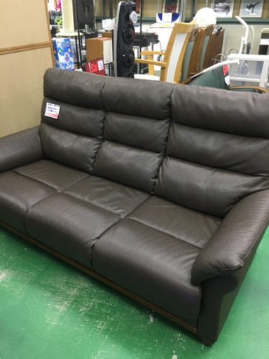 Bi2879 MANA/CASA レザー3人掛けソファ　(ブラウン)