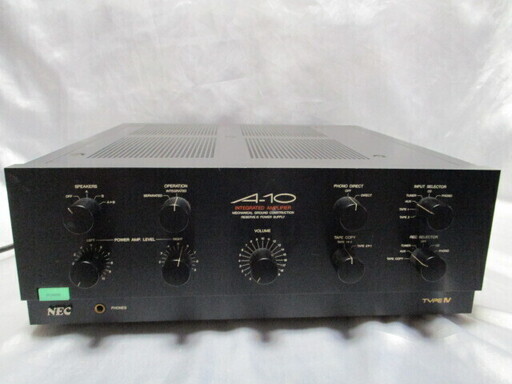 NEC A-10 TYPE IV プリメインアンプ INTEGRATED AMPLIFIER 通電確認のみ ジャンク品