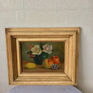 薔薇とフルーツの絵