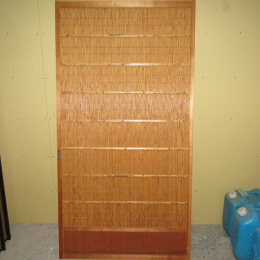 QC016 引き戸 建具 古民家 夏戸 4枚セット 竹 レトロ 古民具