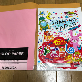 手作り うさぎのお面、画用紙と簡単なマジック用品の画像