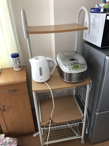 レンジ台　IH圧力炊飯ジャー　ケトル1.2L　短期的な暮らしや一人暮らしを始めた方などへの取り敢えずの用意として