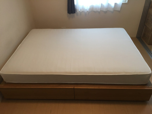 無印良品 収納ベッド・ダブル・オーク材+スプリングマットレス・ダブル