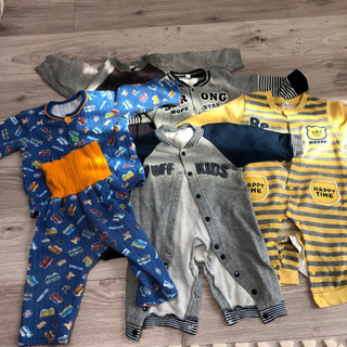 【商談中】80サイズ 長袖前開きロンパース パジャマ セット