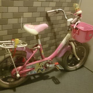幼児用自転車　プリンセス　補助輪あり　ヘルメット込み