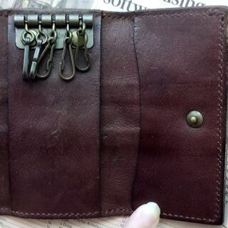 moquip モキップ　3つ折り　キーケース 中古  経年の色褪せありの画像