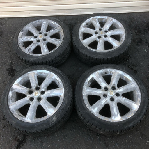 トヨタ クラウン純正 アルミホイール 18×8JJ 5H +50 PCD 114.3 / タイヤ 225/45R18 910 / ジャンク品