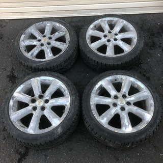 トヨタ クラウン純正 アルミホイール 18×8JJ 5H +50 PCD 114.3 / タイヤ 225/45R18 910 / ジャンク品 