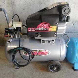 100v25リッタータンク エアーコンプレッサー ＆ 24リッターエアータンクの画像