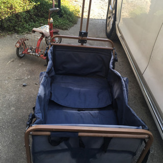 アウトドア キャリー ワゴン 本体9.5kg/耐荷重60kg ネイビー カバー付き キャンプ ピクニック バーベキュー 運動会 釣り プール遊び などに 台車 代わりにもの画像