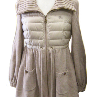 BURBERRY BLUE LABEL アンゴラ混 ワンピースコート ベージュ 極美品✨バーバリーブルーレーベル アンゴラ混 ダブルロングコート