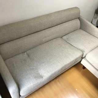 ３人がけカウチソファー＋オットマン　組み換え自由なフリースタイル...