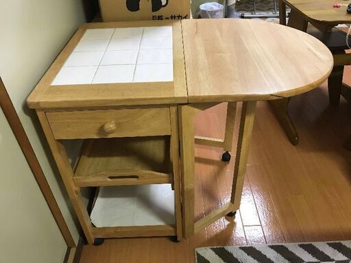 キッチン収納　折りたたみ式テーブル　★ほぼ新品【50%OFF】