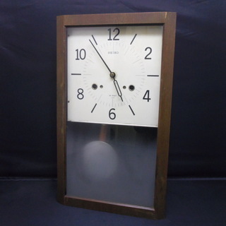 【美品】SEIKO アンティーク 昭和レトロ掛け時計 柱時計 RQ317B 美品】SEIKO アンティーク 昭和レトロ掛け時計 柱時計 RQ317B