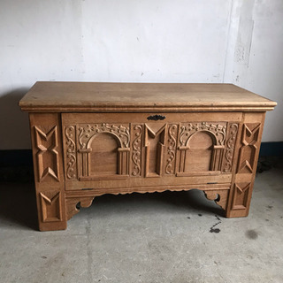 イギリス オーク材 デスク タンス キャビネット 収納 古材 ア...