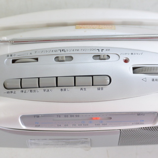 軽量コンパクト!! 携帯に便利なラジカセ 単一電池4本対応 ラジオ体操や防災に フルオートストップメカ搭載 /ラジオ②の画像