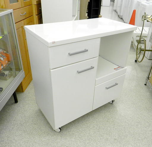 ニトリ エナメルホワイト レンジボード引き出し式 収納 ニトリ