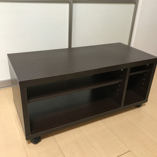 【美品】ローラー付きテレビ台 （ブラウン）