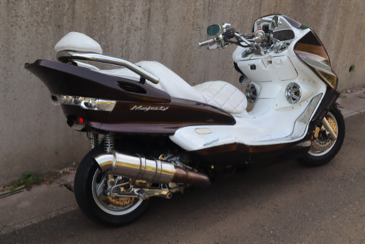 【YAMAHA マジェスティ】スピーカー4発！！２トンフルメッキフルカスタム！！