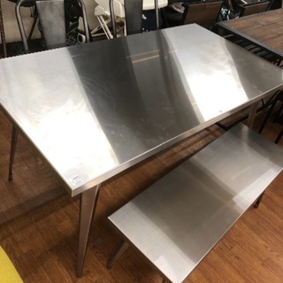 インダストリアルな一品！アズマヤのステンレスダイニングテーブルセット！
