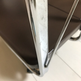 キッチンワゴン　キャスター付き　折りたたみ　ブラウンの画像