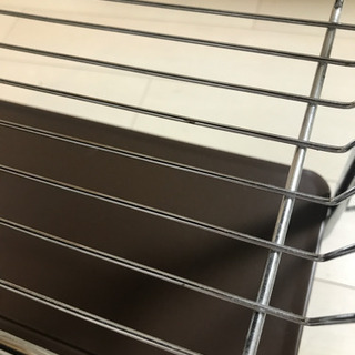 キッチンワゴン　キャスター付き　折りたたみ　ブラウンの画像