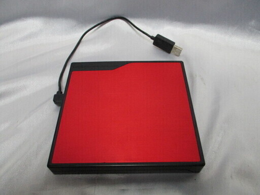 Logitec ポータブルDVDドライブ スーパーマルチ USB2.0 レッド LDR-PME8U2LRD　動作品
