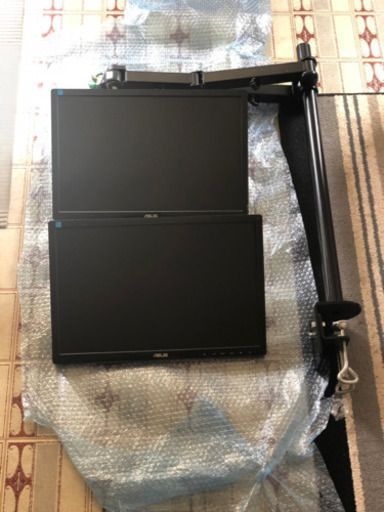 値下げAsus19インチ液晶モニタ×2 デスク固定アーム