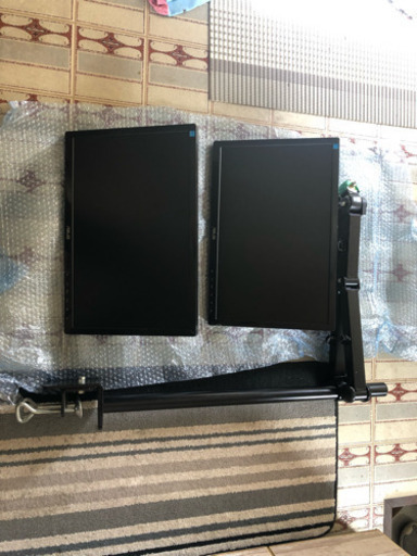 値下げAsus19インチ液晶モニタ×2 デスク固定アーム