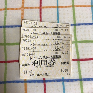 【お値下げ】豊田スカイホール トレーニングルーム回数券