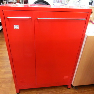 【トレファク府中店】真っ赤なスチールキャビネット！！(２枚扉)