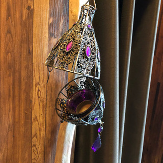 お値下げ✨吊り下げキャンドルライト 紫・オレンジの画像