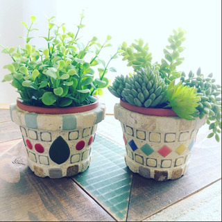 ▼▽▼マーブルタイルの植木鉢▼▽▼の画像