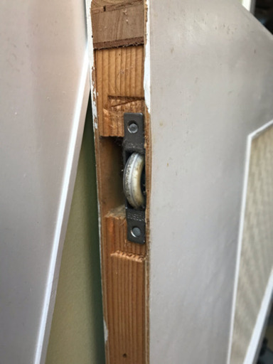 値下げ 木製 引戸2枚セット 建具 両面色違い 壁紙仕上げ