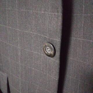 紳士スーツ (濃グレー/チェック)の画像