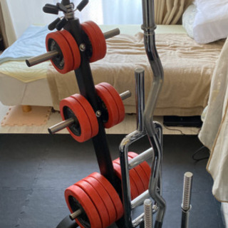 IROTECダンベルセット60kg（片手30kg）、ラック、EZバー、トライセップバー