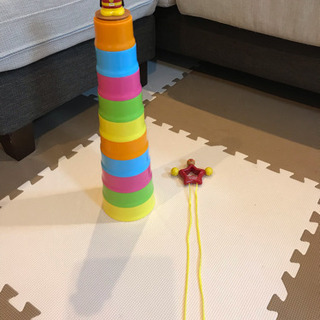 アンパンマン 非売品ペンダント、天才脳つみかさねカップ  2点セットの画像