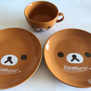 【中古】景品 リラックマ スープマグカップ2個とお皿 3枚の画像