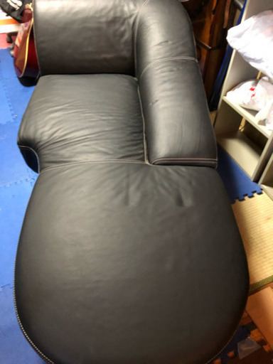 値引き‼️新品未使用保管、1人用本革ソファーベット