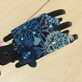 和風 ヘアアクセサリー 青系