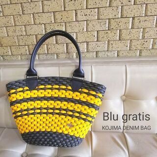デニムテープで作る新しいバッグの画像