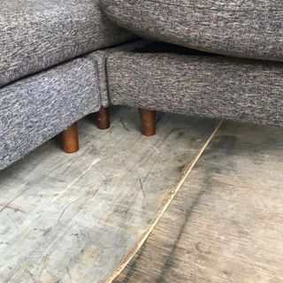 ☆取引中☆ 3人掛けソファ ブラウン系 オットマン付き ヘタリ有りの画像