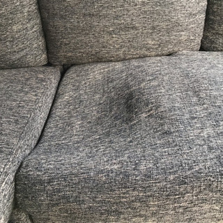 ☆取引中☆ 3人掛けソファ ブラウン系 オットマン付き ヘタリ有りの画像