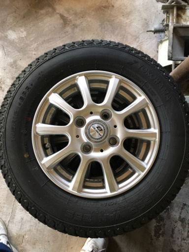 軽トラ アルミ、新車外しタイヤ4本セット